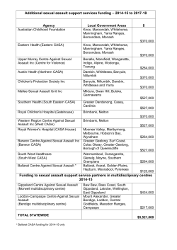 Additional sexual assault support services funding – 2014