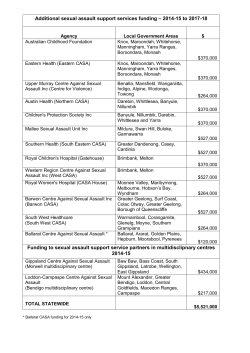 Additional sexual assault support services funding &ndash; 2014