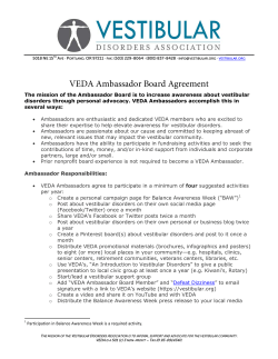 Ambassador Agreement - Vestibular Disorders Association