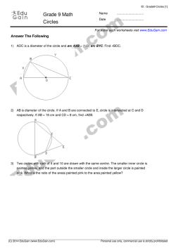 Grade 9 Circles Paper : EduGain