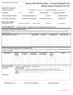 Kansas City ATR Providers – Voucher Request Form Dismas House