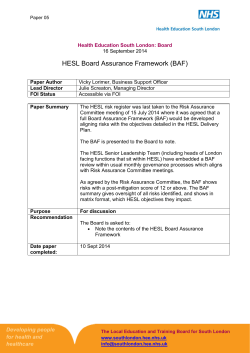 HESL Board Assurance Framework (BAF)