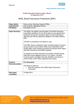 HESL Board Assurance Framework (BAF)