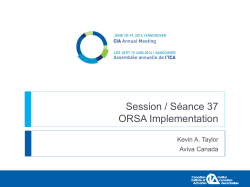Session 37: ORSA Implementation (Taylor)
