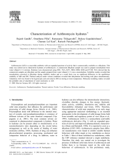 C haracterization of Azithromycin hydrates