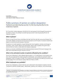 Public summary of opinion on orphan designation Paclitaxel