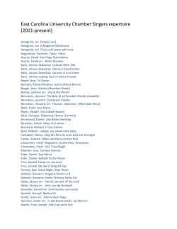 East Carolina University Chamber Singers repertoire (2011