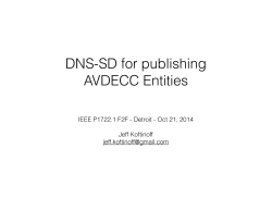 DNS-SD for publishing AVDECC Entities - Oct 20-2014