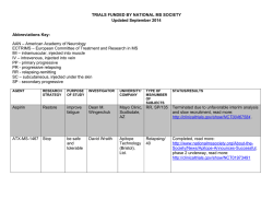 TRIALS FUNDED BY NATIONAL MS SOCIETY Updated September