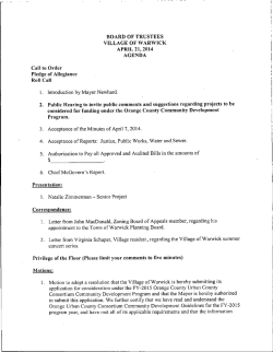 BOARD OF TRUSTEES - Village of Warwick