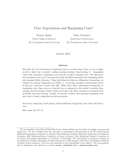 Price Negotiations and Bargaining Costs