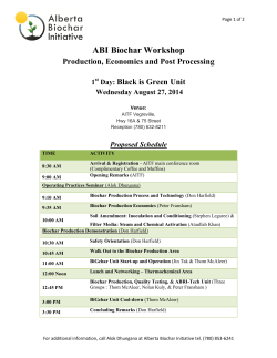 ABI Biochar Workshop - Alberta Biochar Initiative