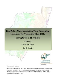 KZN vegetation type descriptions report - Biodiversity GIS