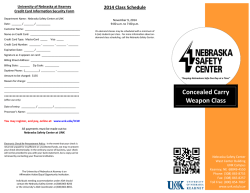 Concealed Carry Weapon Class - University of Nebraska at Kearney