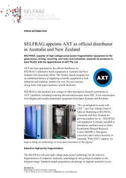 SELFRAG appoints AXT as official distributor in Australia and New