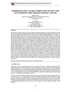 hydrogeologic characterization of owo and its environs using remote