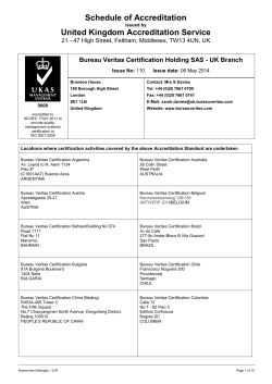 Bureau Veritas Certification Holding SAS - UK Branch