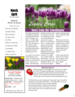March-April 2014 Newsletter