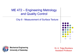 ME 472 – Engineering Metrology and Quality Control