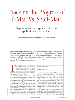 Tracking the Progress of E-Mail Vs. Snail-Mail