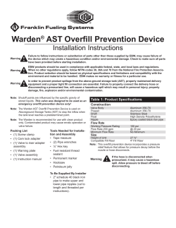 Warden® AST Overfill Prevention Device