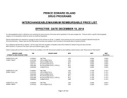 (MRP) List December 2014 - Government of Prince Edward Island