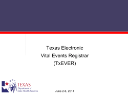Texas Electronic Vital Events Registrar (TxEVER)