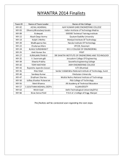 NIYANTRA 2014 Finalists