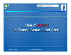 Ralf Brauner - Use of AMPS in Queen Maud Land Area