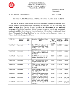 GOVERNMENT OF INDIA MINISTRY OF RAILWAYS SOUTH