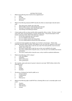1 ASI PRACTICE EXAM 1. Which of the following items would not be