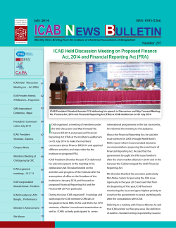 ICAB News Bulletin : July 2014, No. 297