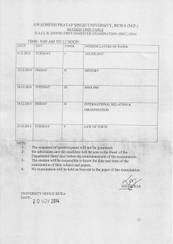 BALLB all Sem Dec. 2014 - APS University, Awadhesh Pratap Singh