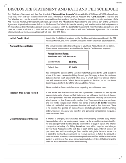 Rate and Fee Schedule