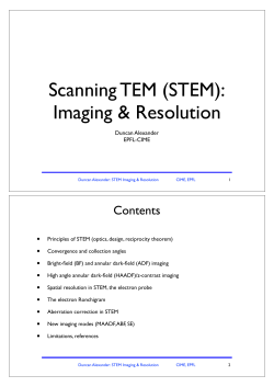 Chapter 1-2 STEM imaging and resolution - CIME