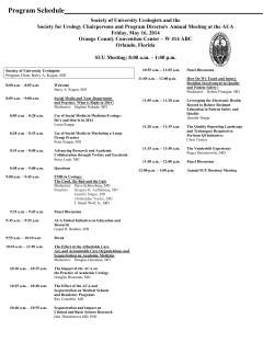 Program Schedule - Society of Urology Chairpersons and Program