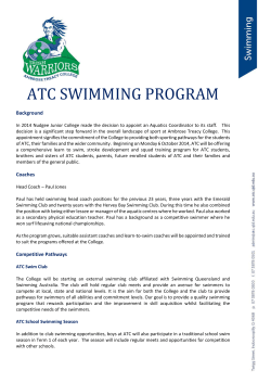 ATC SWIMMING PROGRAM - Nudgee Junior College