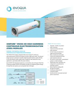 IONPURE&reg; VNX55-HH HIGH HARDNESS CONTINUOUS