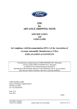 VDA4913 - Global Supplier Electronic Communications