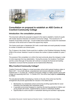 ASD Centre Consultation - Cranford Community College