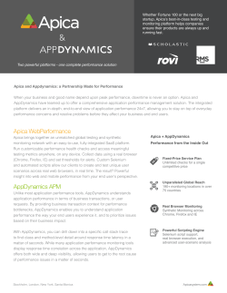 Apica WebPerformance AppDynamics APM
