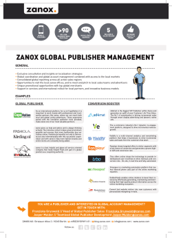 ZANOX GLOBAL PUBLISHER MANAGEMENT