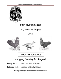 Poultry Schedule - Pine Rivers Show