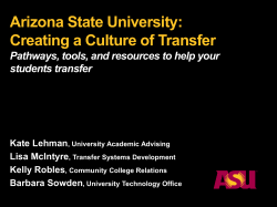 Arizona State University: Creating a Culture of Transfer