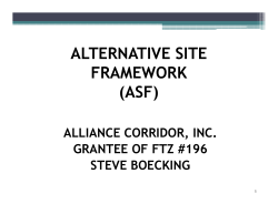 ALTERNATIVE SITE FRAMEWORK (ASF)