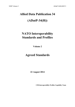 NATO Interoperability Standards and Profiles - Agreed