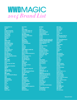 2014 Brand List