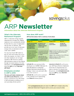 ARP Retirement News