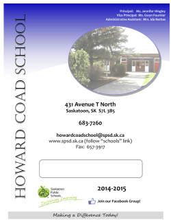 HOW ARD COAD SCHOOL - Saskatoon Public Schools