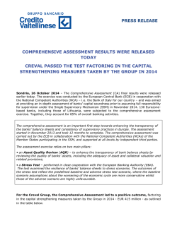 press release comprehensive assessment results were released